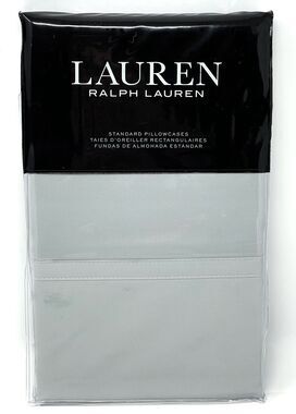 Ralph Lauren Spencer Solid Sateen 2 STANDARD Pillowcases Sage Green NEW In PCKG